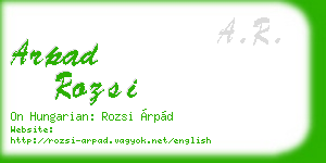 arpad rozsi business card
