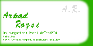 arpad rozsi business card